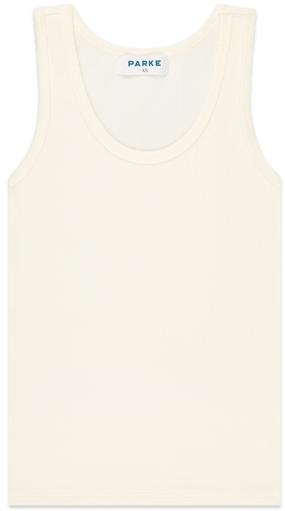 pointelle tank flat lay -cream