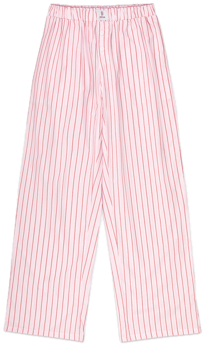 light pink stripe frill boxer pant flat lay -light pink stripe