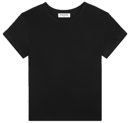 core tee flat lay -black