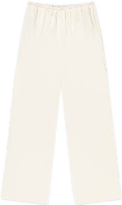satin pants flat lay -cream
