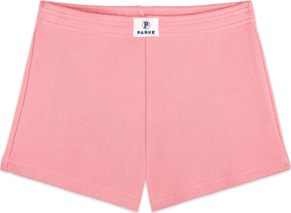 heritage mini sweatshorts flat lay -conch
