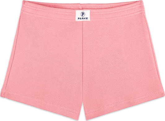 heritage mini sweatshorts flat lay -conch