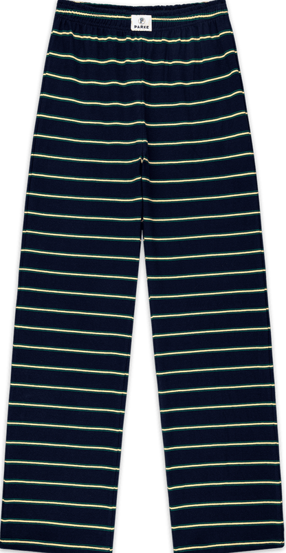 cotton boxer pants flat lay -denim stripe