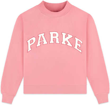 heritage varsity mockneck flat lay -conch + white