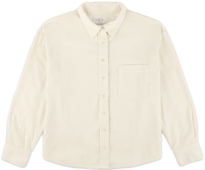 cream corduroy shirt flat lay - cream