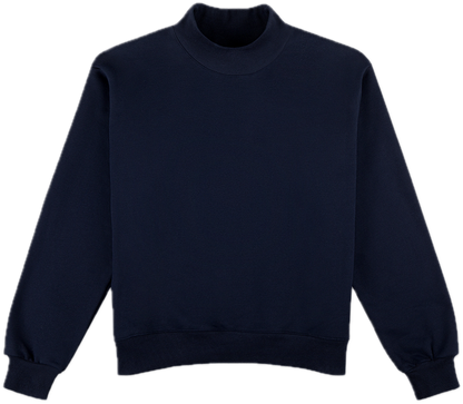 turtleneck sweatshirt flat lay - navy