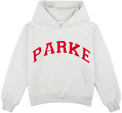 classic grey + ruby varsity hoodie -classic grey + ruby