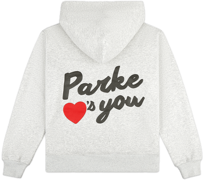 parke loves you hoodie -classic grey
